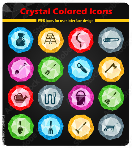 Garden tools simply icons