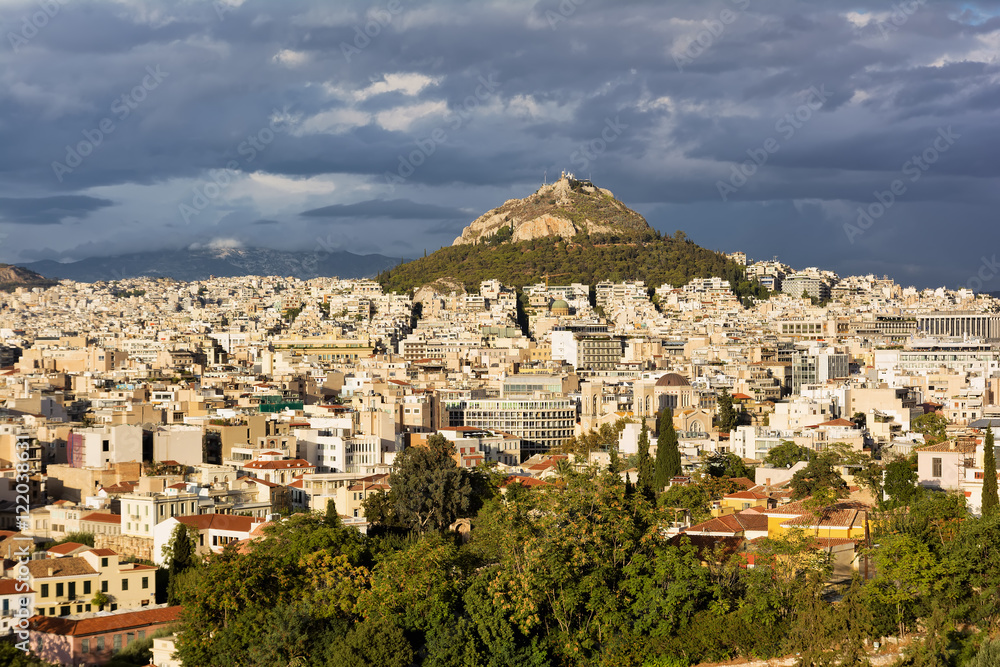 View of Athens and Mount Lycabettus, Greece