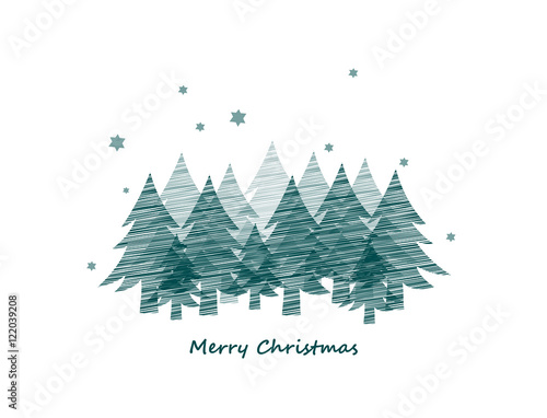 Weihnachtskarte Waldmotiv