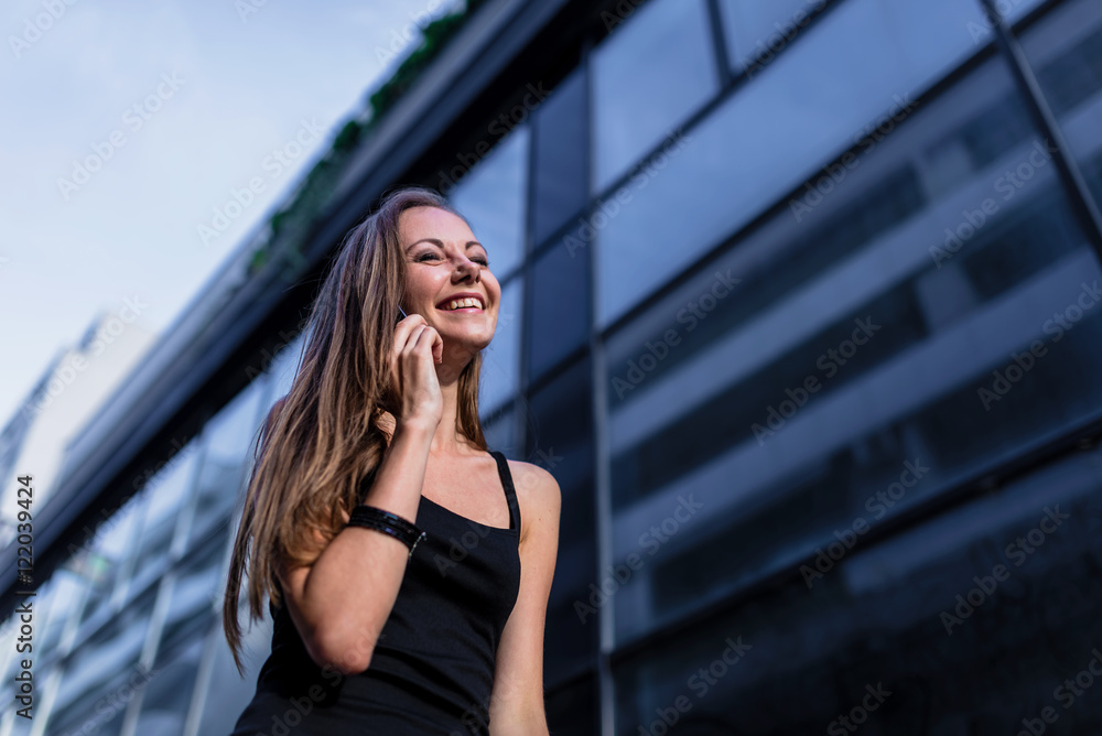 Happy Young Woman on the Cell Phone Happy Young Woman on the Cell Phone