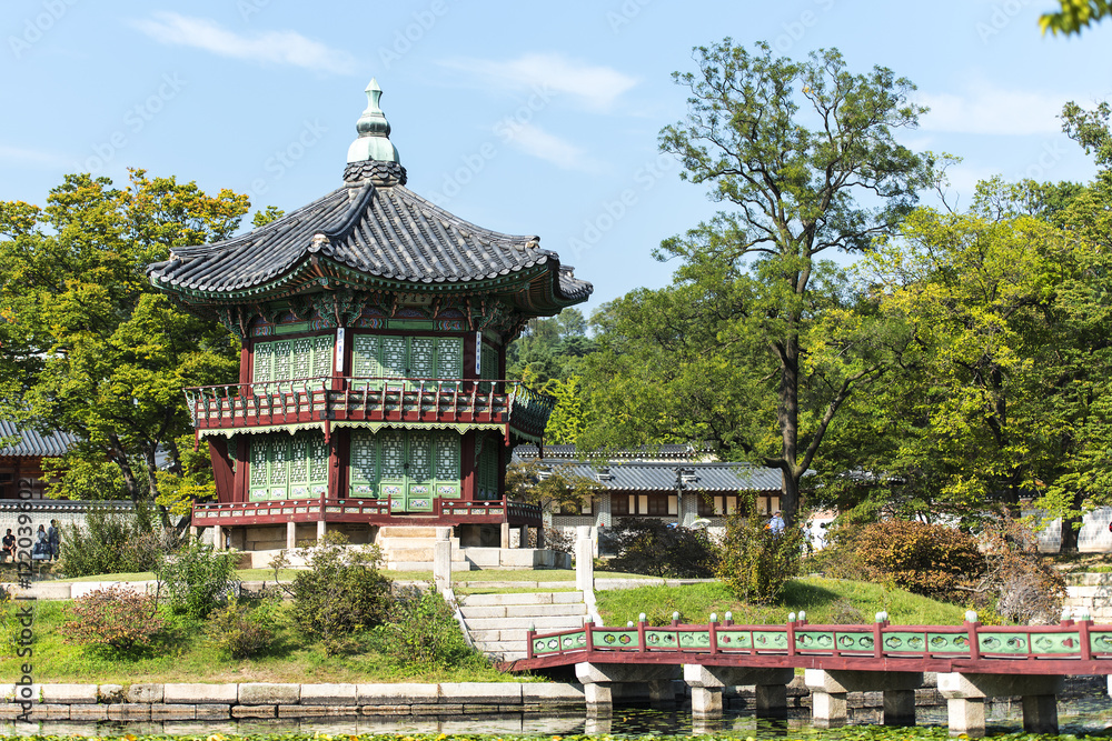 Ancient pavilion at the Gyeongbokgung Palace in Seoul