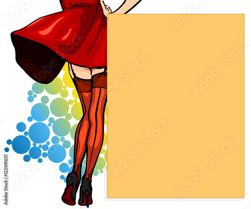 Slim shapely female legs in stockings vector