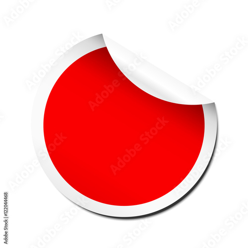 Blank red peel off sticker template