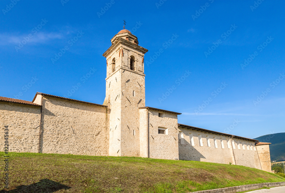 Norcia, Italy. The bell tower of the monastery, built into the city walls