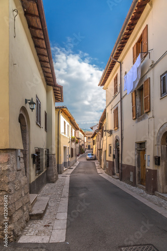 Norcia, Italy. Quiet street in the old town