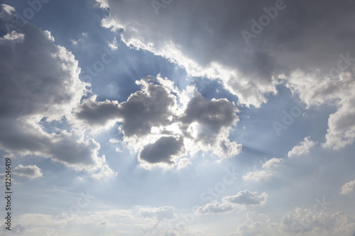 Sun behind the clouds.