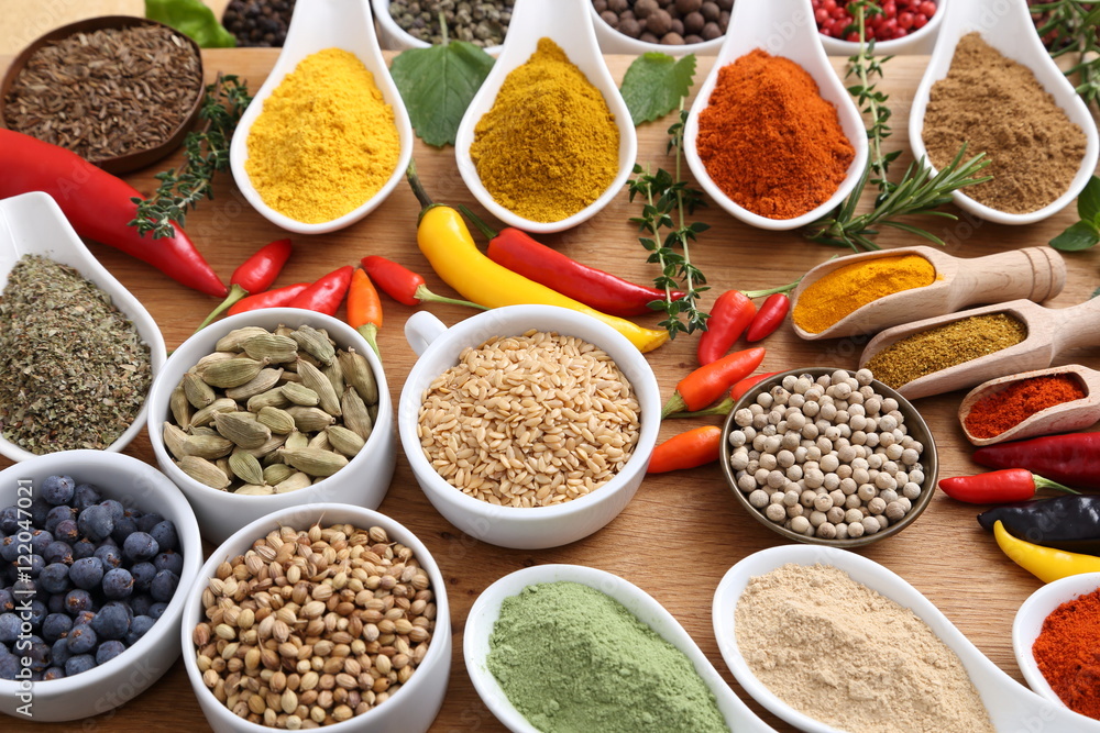 Spices and herbs. Spices and herbs.