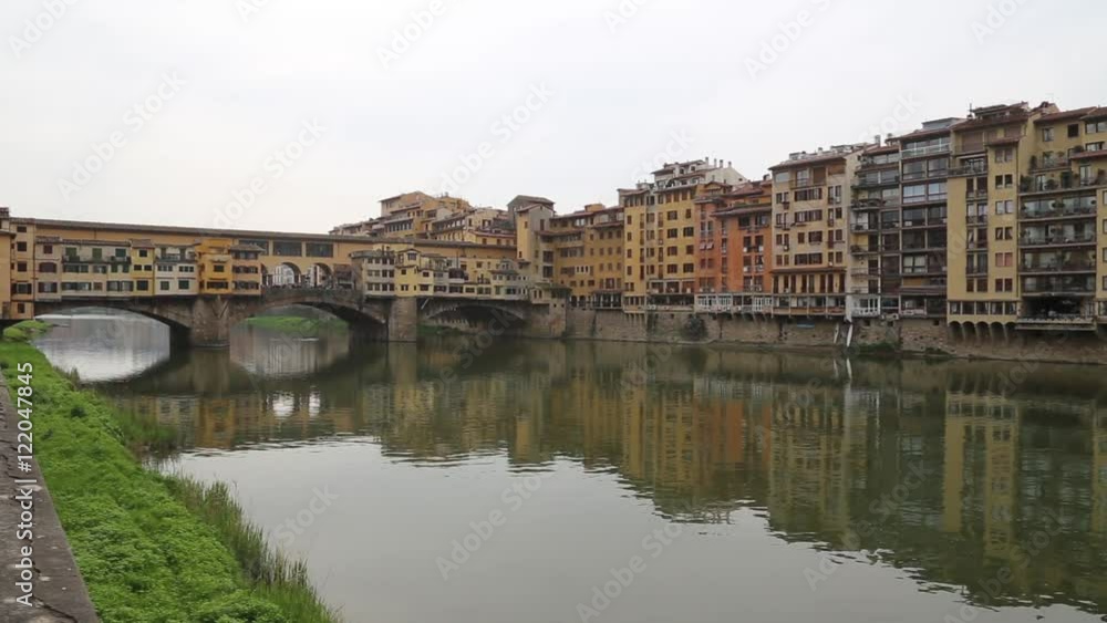 Firence Italy river bridges and Houses Firence Italy river bridges and Houses