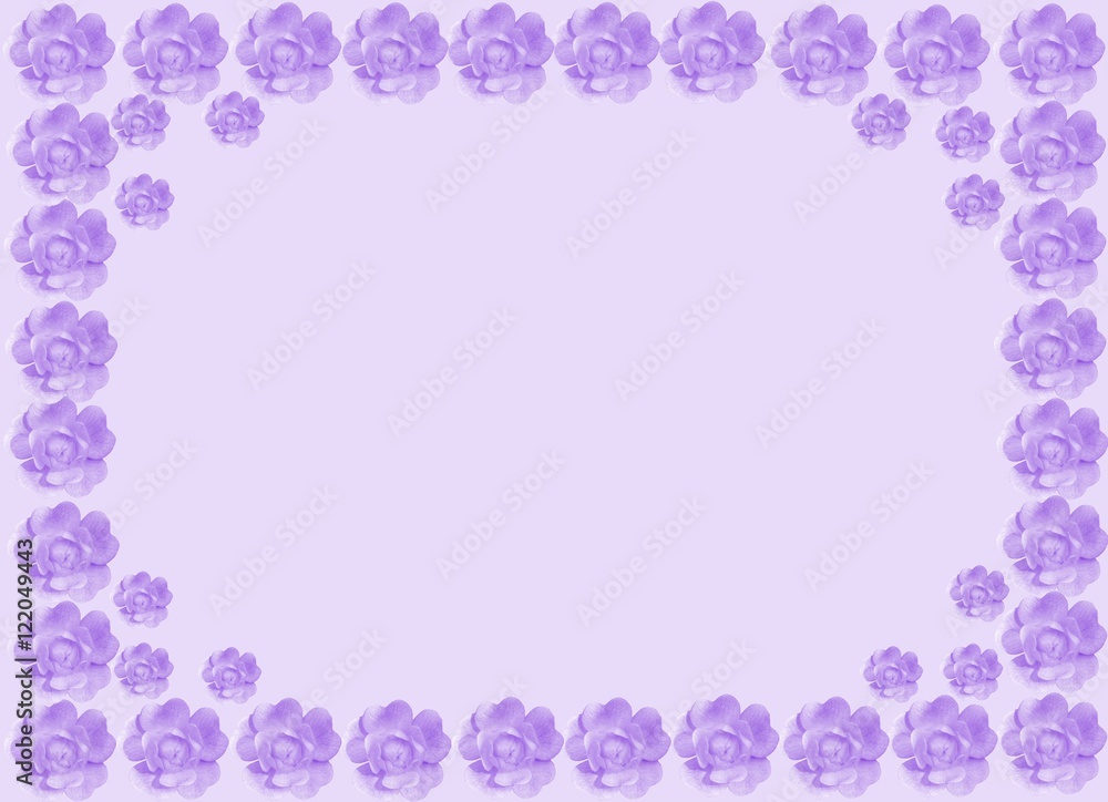 simple border of tiny roses on lavender background