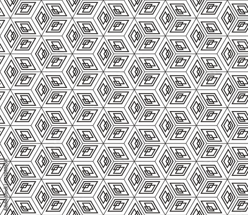 Seamless texture of cubes. Optical illusion.