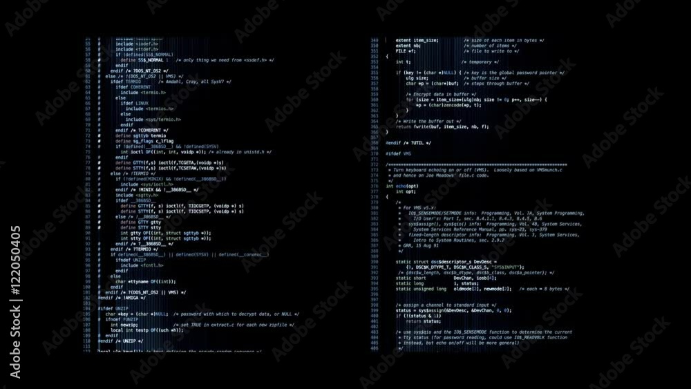 Program code. Scrolling program code in C language. The code was released into the public domain. Program code. Scrolling program code in C language. The code was released into the public domain.