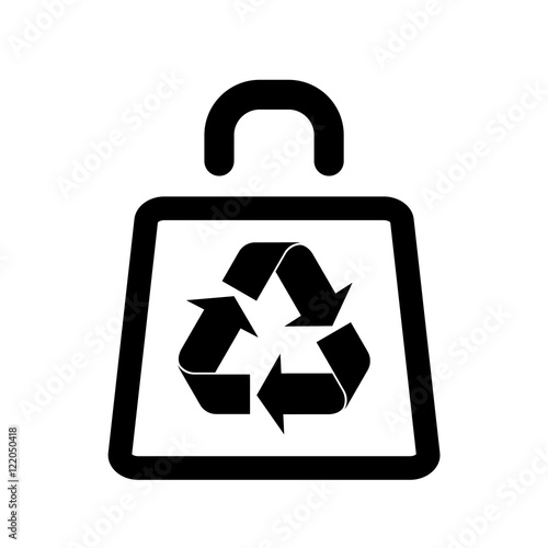 eco bag bio ecology black simple icon on white background