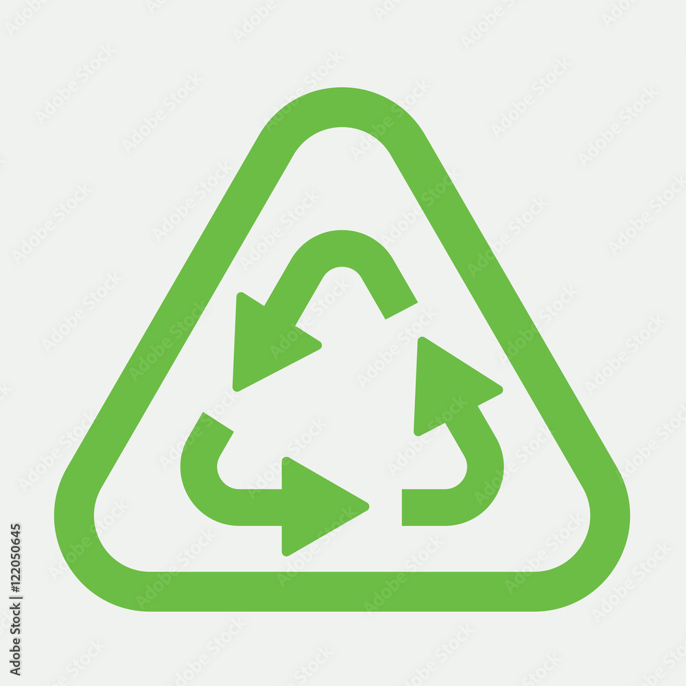 recicle arrow sign green simple icon on grey background recicle arrow sign green simple icon on grey background
