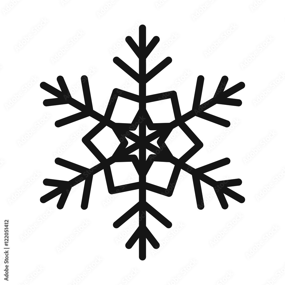 Snowflake icon in simple style on a white background vector illustration Snowflake icon in simple style on a white background vector illustration