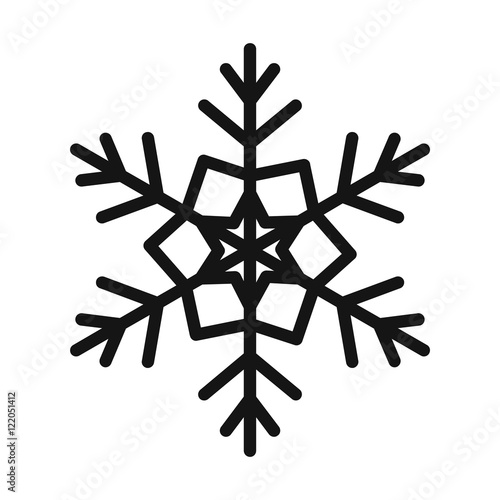 Snowflake icon in simple style on a white background vector illustration