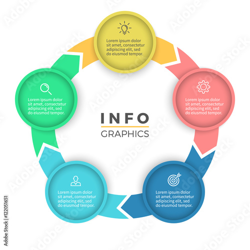 Five steps infographics. Vector design element.