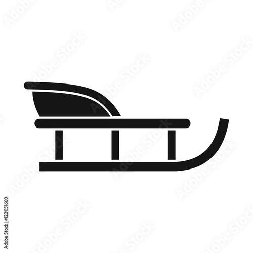 Sled icon in simple style on a white background vector illustration