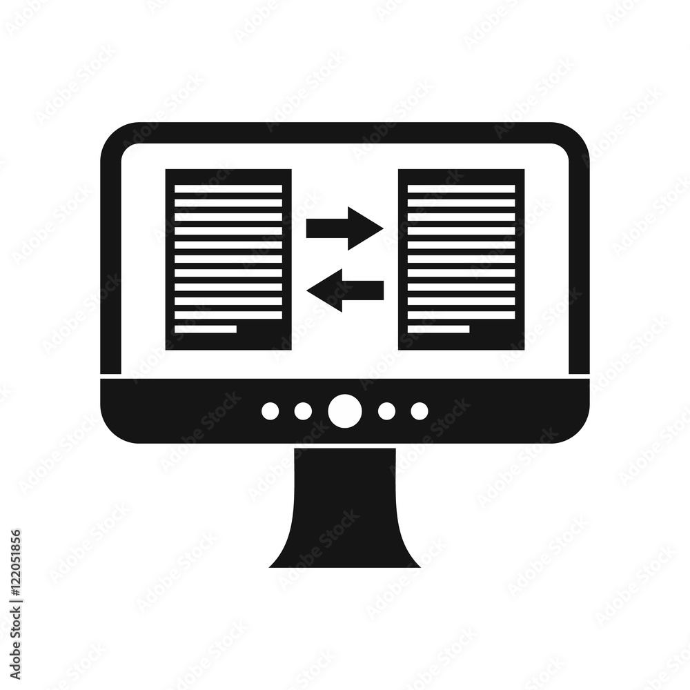 Translator app on the screen of computer icon in simple style on a white background vector illustration Translator app on the screen of computer icon in simple style on a white background vector illustration