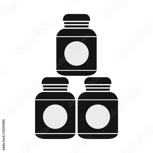 Sport nutrition containers icon in simple style on a white background vector illustration