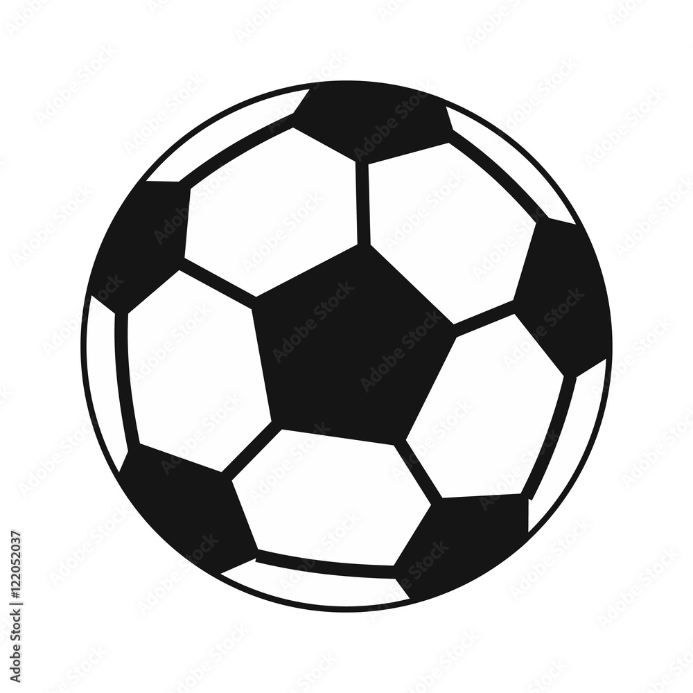 Soccer ball icon in simple style on a white background vector illustration