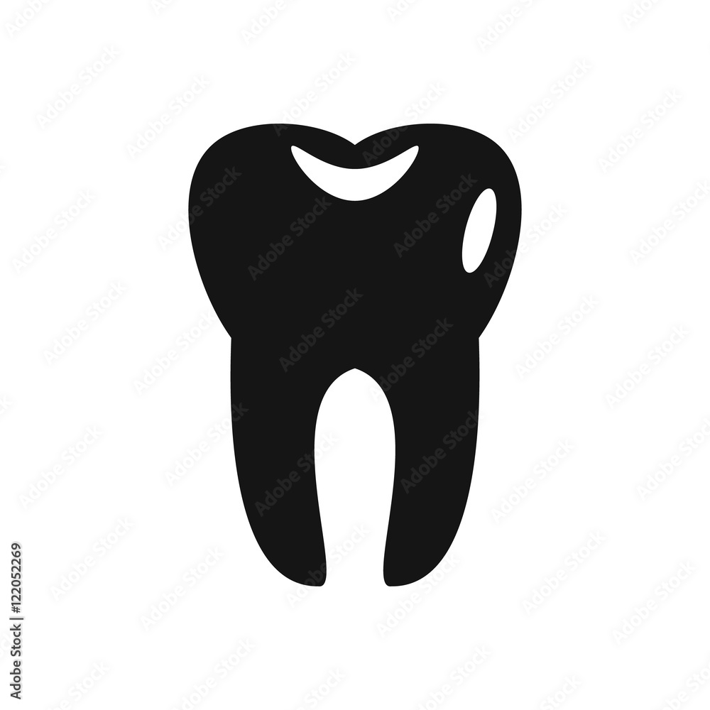 Tooth icon in simple style on a white background vector illustration Tooth icon in simple style on a white background vector illustration