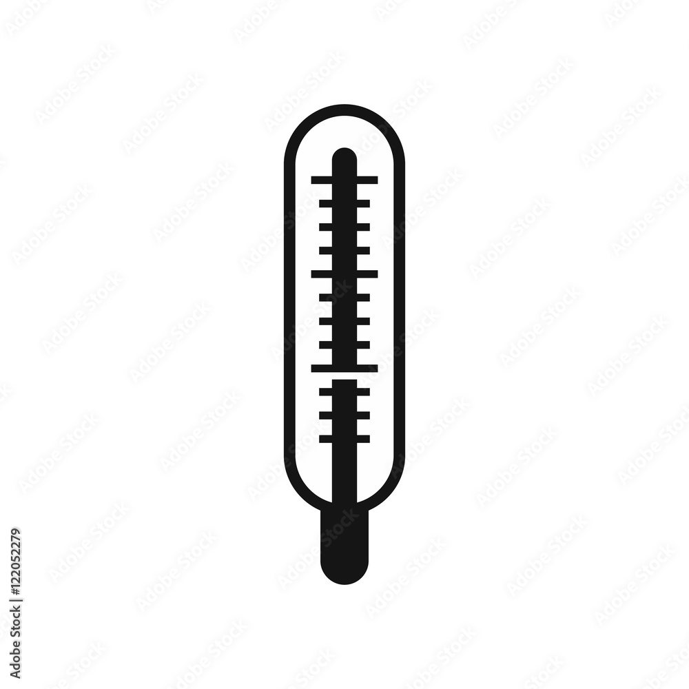 Medical thermometer icon in simple style on a white background vector illustration Medical thermometer icon in simple style on a white background vector illustration