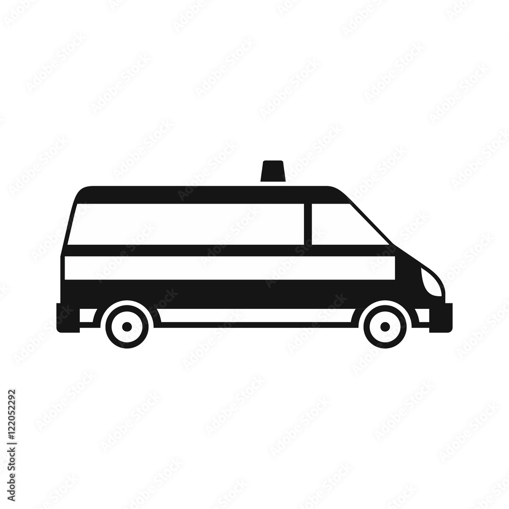Ambulance car icon in simple style on a white background vector illustration