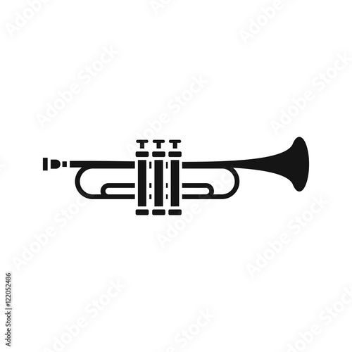 Brass trumpet icon in simple style on a white background vector illustration
