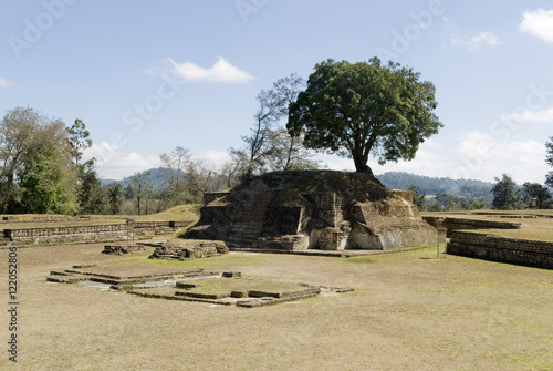 Iximche ruins in Guatemala, rests of the Maya's tribe photo