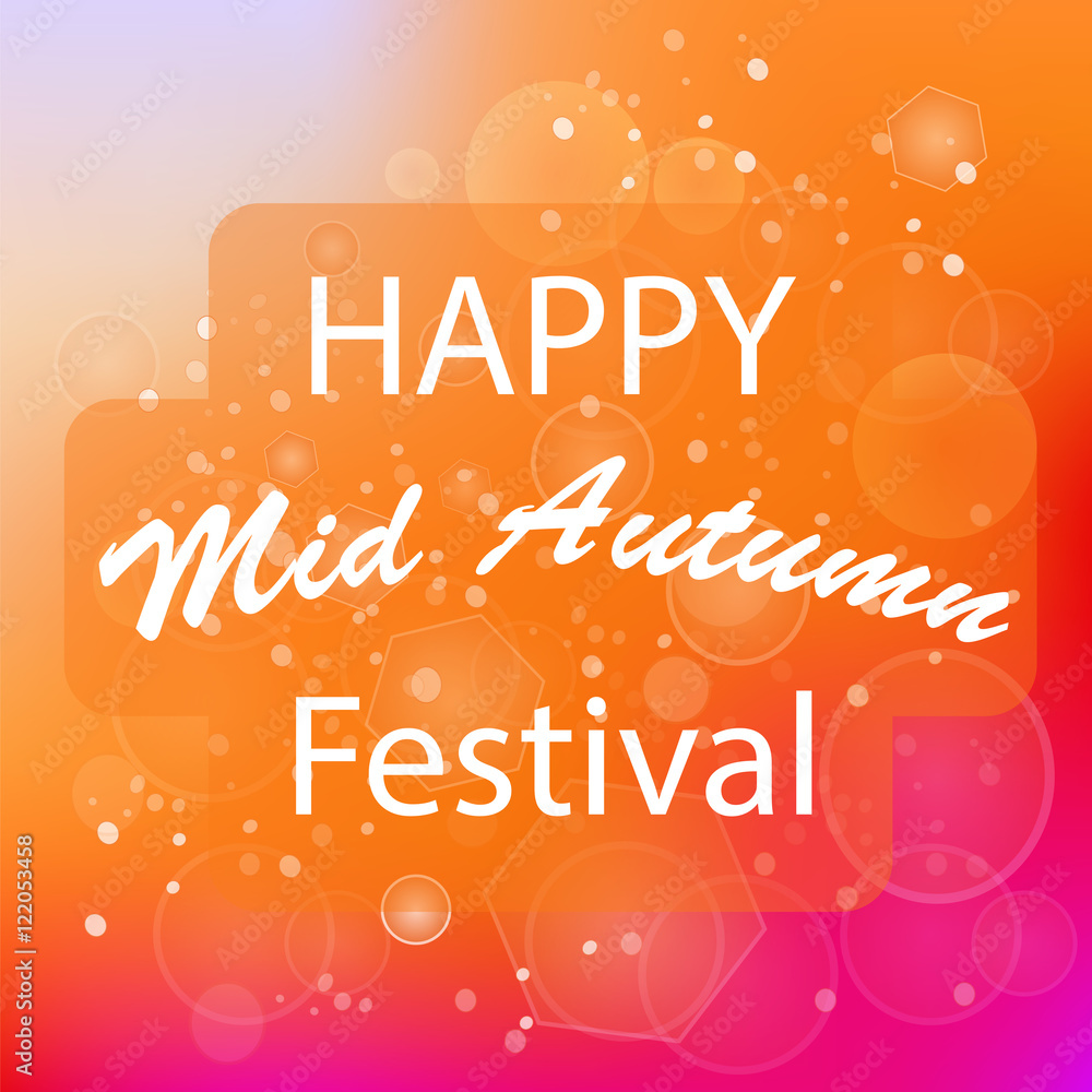 Happy Mid Autumn Modern Light Orange Backgound.