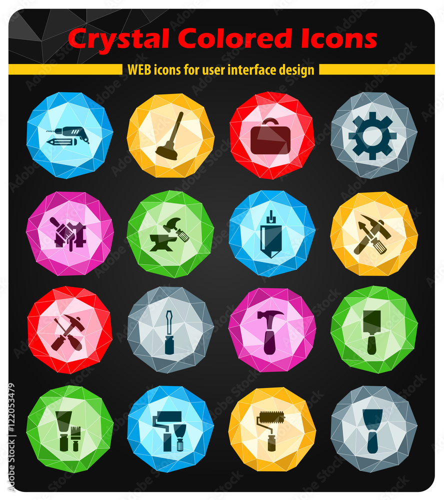 Work tools icons set Work tools icons set