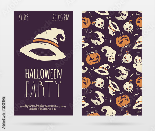 vector halloween party invitation