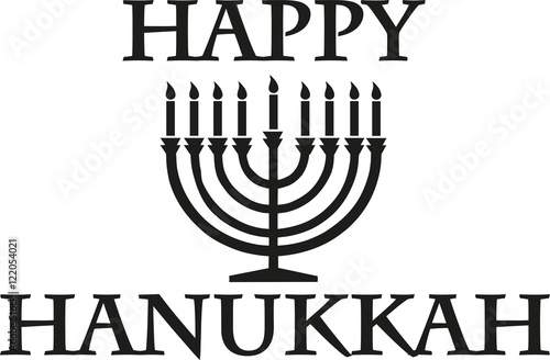 Happy hanukkah with candleholder