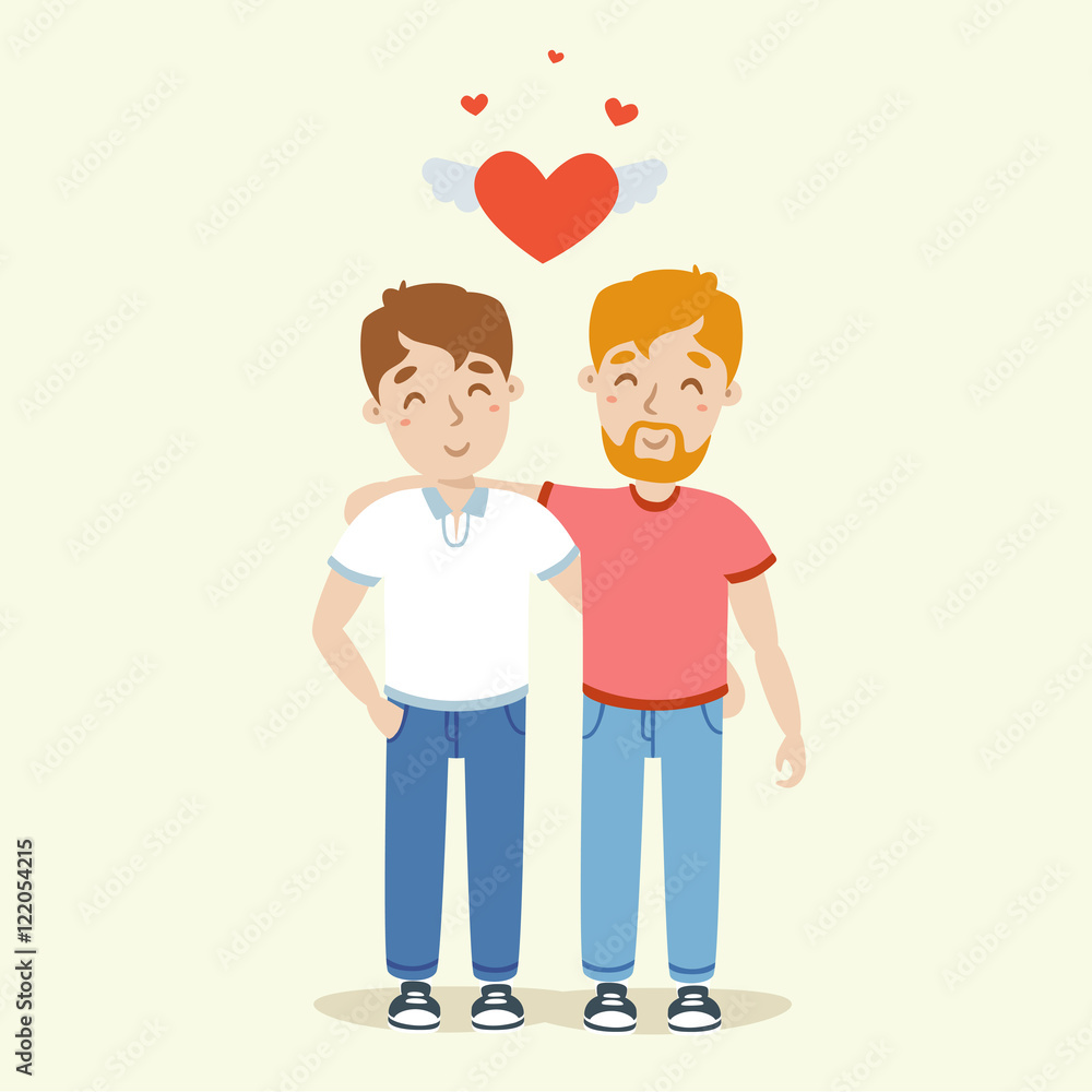 vector gay couple illustration