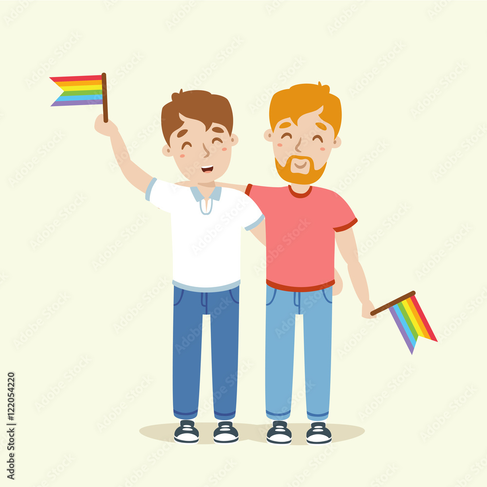 Vector Gay Couple Illustration Stock Vector Adobe Stock 0307