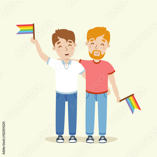 vector gay couple illustration