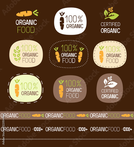 vector organic sign set