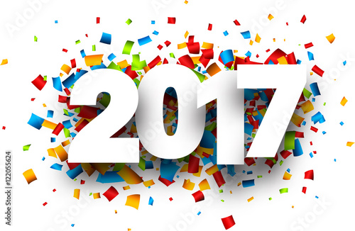 2017 background with confetti.