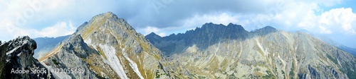 Panorama of the High Tatras from Predne Solisko peak.