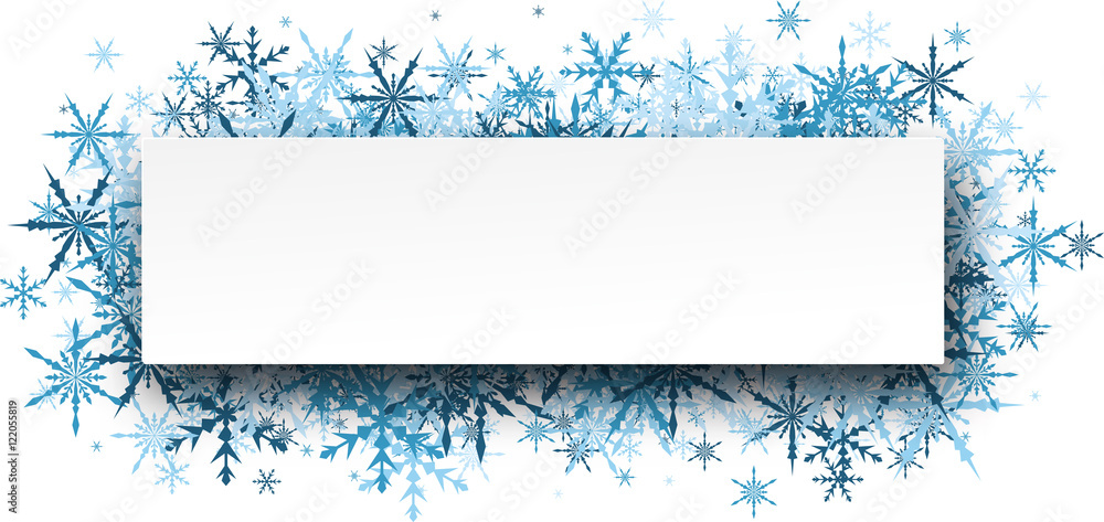 Winter banner with blue snowflakes. Winter banner with blue snowflakes.