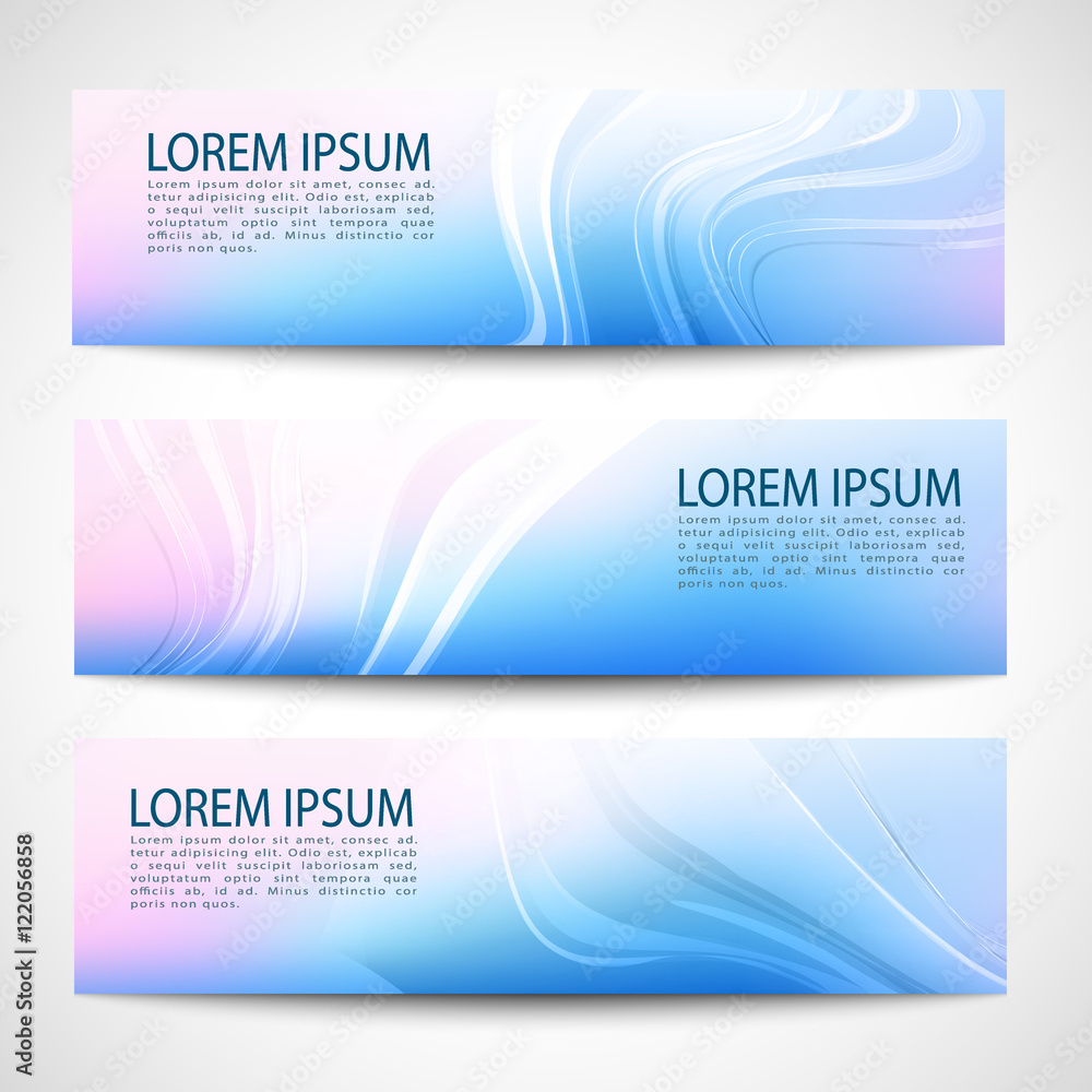 Fototapeta premium Abstract header blue wave white pink blue gradian background vector design