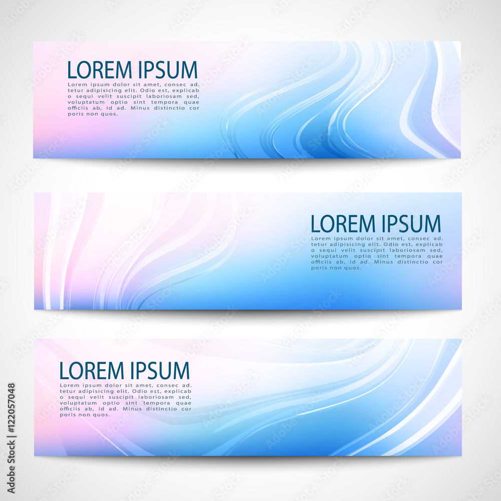 Fototapeta premium Abstract header blue wave white pink blue gradian background vector design
