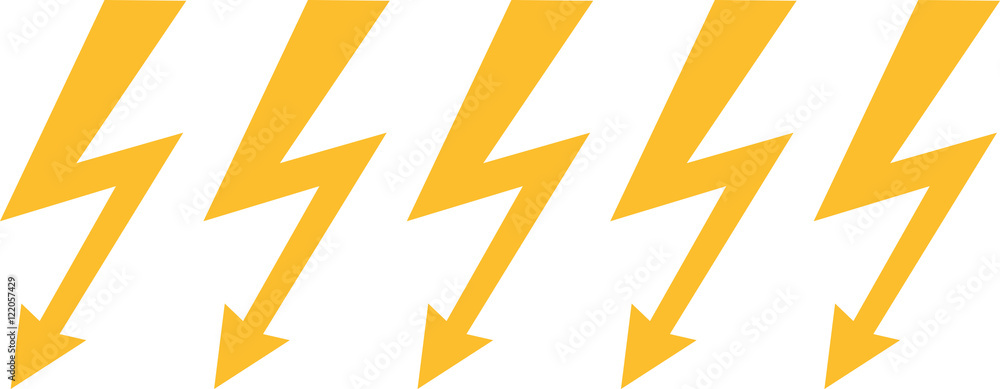 Lightning bolts in a line