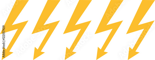 Lightning bolts in a line