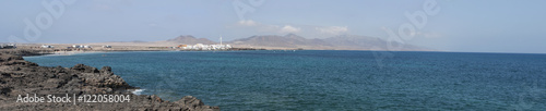 Fuerteventura, Isole Canarie: vista del paesino di Puerto de la Cruz, a Punta de Jandia, la punta estrema dell'isola, il 9 settembre 2016