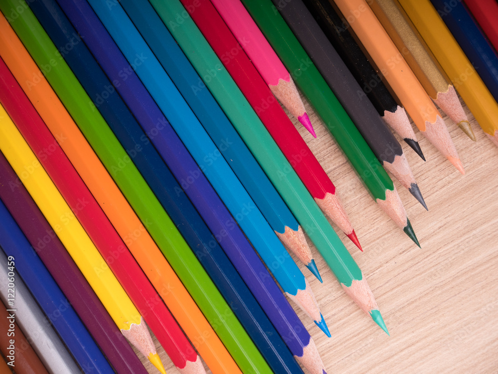 Color Pencil on wood table Color Pencil on wood table