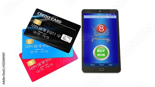 Smart phone with credit Card - mobile payment concept