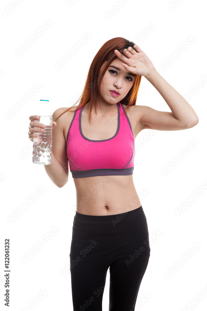 Beautiful Asian healthy girl with bottle of drinking water. Beautiful Asian healthy girl with bottle of drinking water.