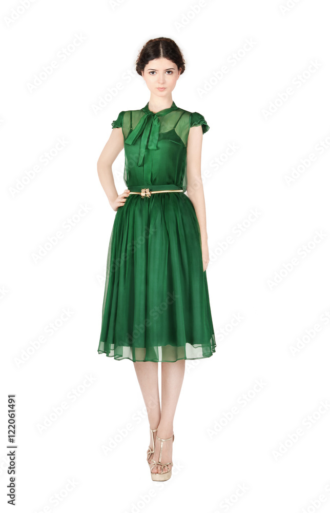 Girl in green, silk, old-fashioned clothes Girl in green, silk, old-fashioned clothes