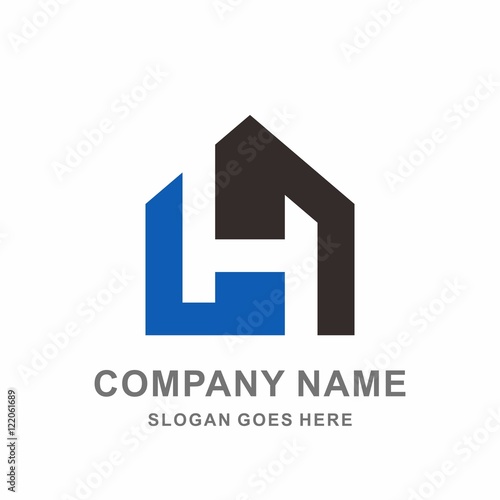 Monogram Letter H Home Architecture Real Estate Building Shape Vector Logo Design Template
